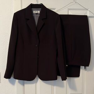 Women's Dark Brown Tailored Suit Set